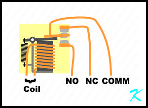 A common relay has two coil connections, a common contact connection, a normally closed connection, and a normally open connection