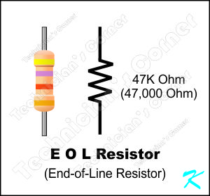 The End-of-Line Resistor limits current so the circuit is not shorted, but allows enough current to pass for a constant continuity check