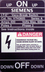 Warning sign from an electrical cabinet