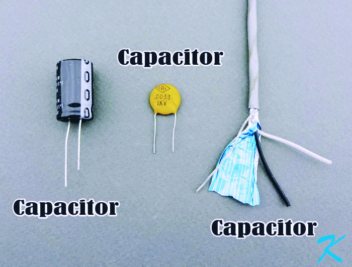 We think of an electrolytic capacitor as a capacitor and a ceramic capacitor as a capacitor, but a shielded wire is also a three plate capacitor.